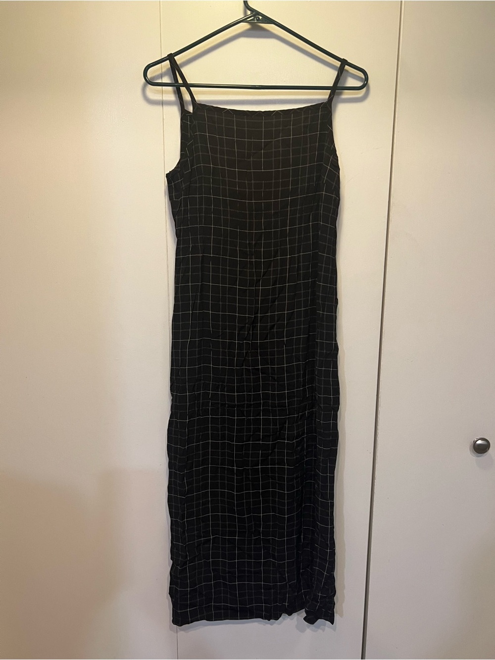 GAP Black Windowpane Maxi Slip Dress